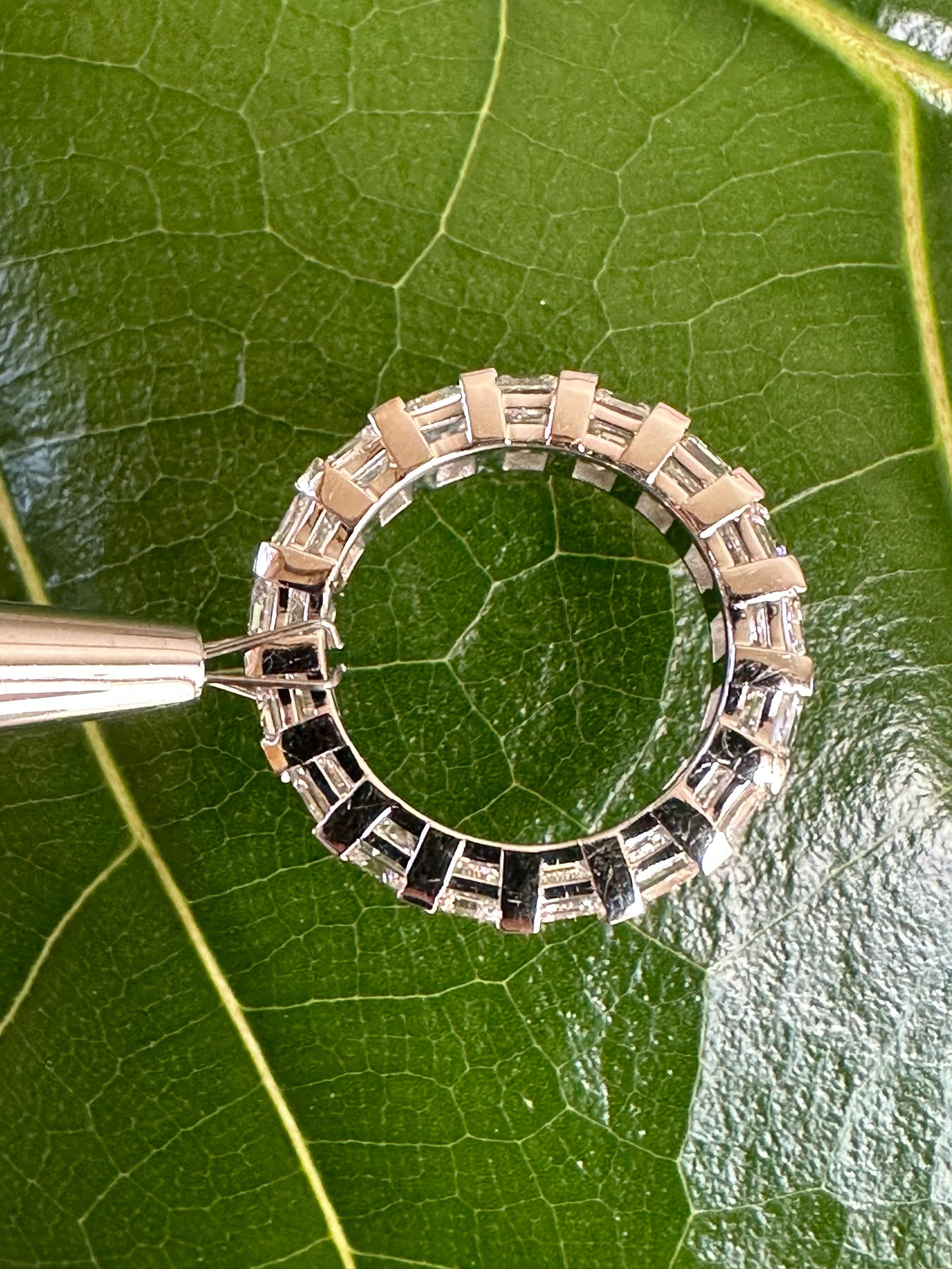 Emerald Cut Diamond Eternity Ring White Gold