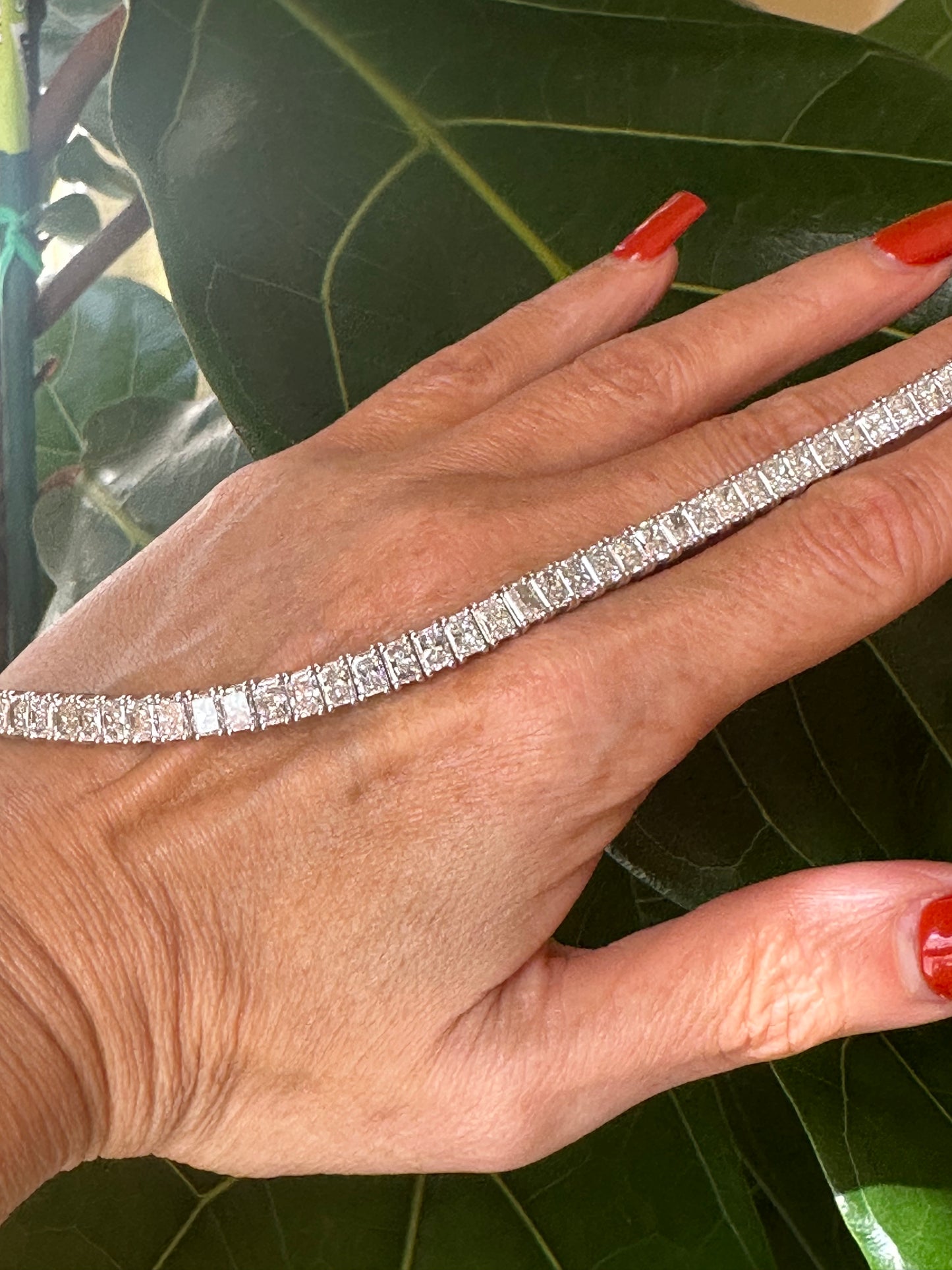 Radiant Cut Diamond Tennis Bracelet in White Gold