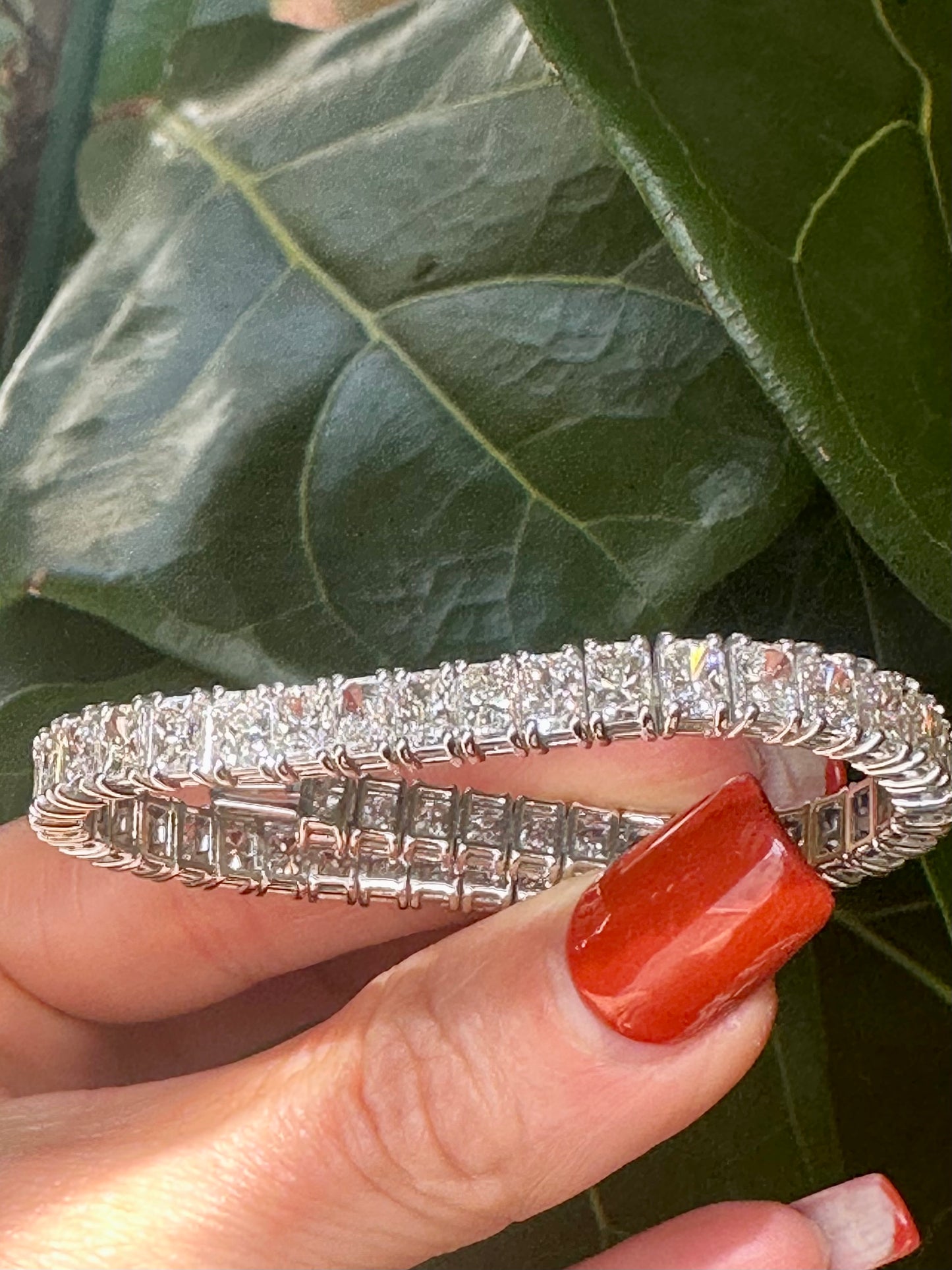 Radiant Cut Diamond Tennis Bracelet in White Gold