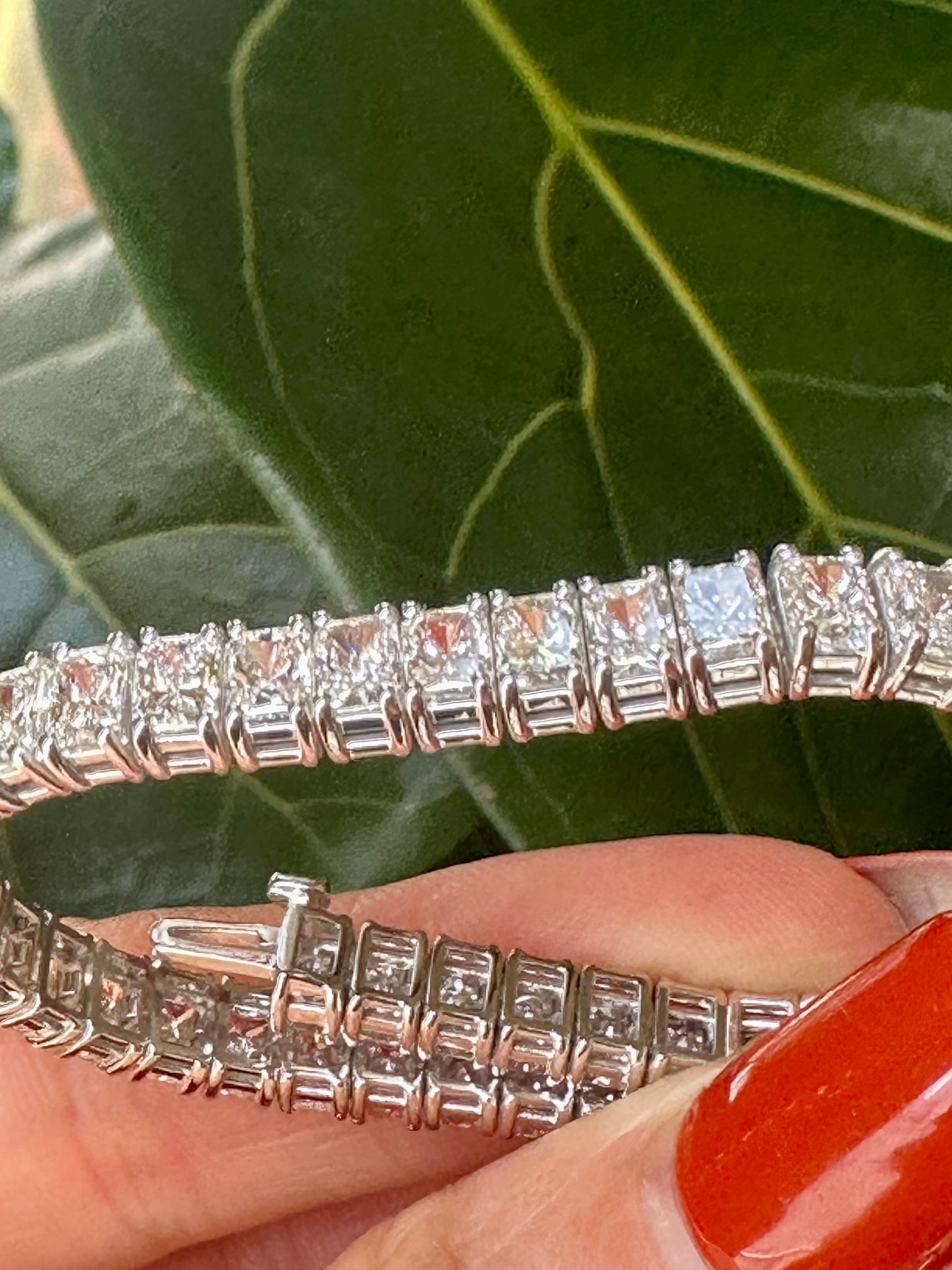 Radiant Cut Diamond Tennis Bracelet in White Gold