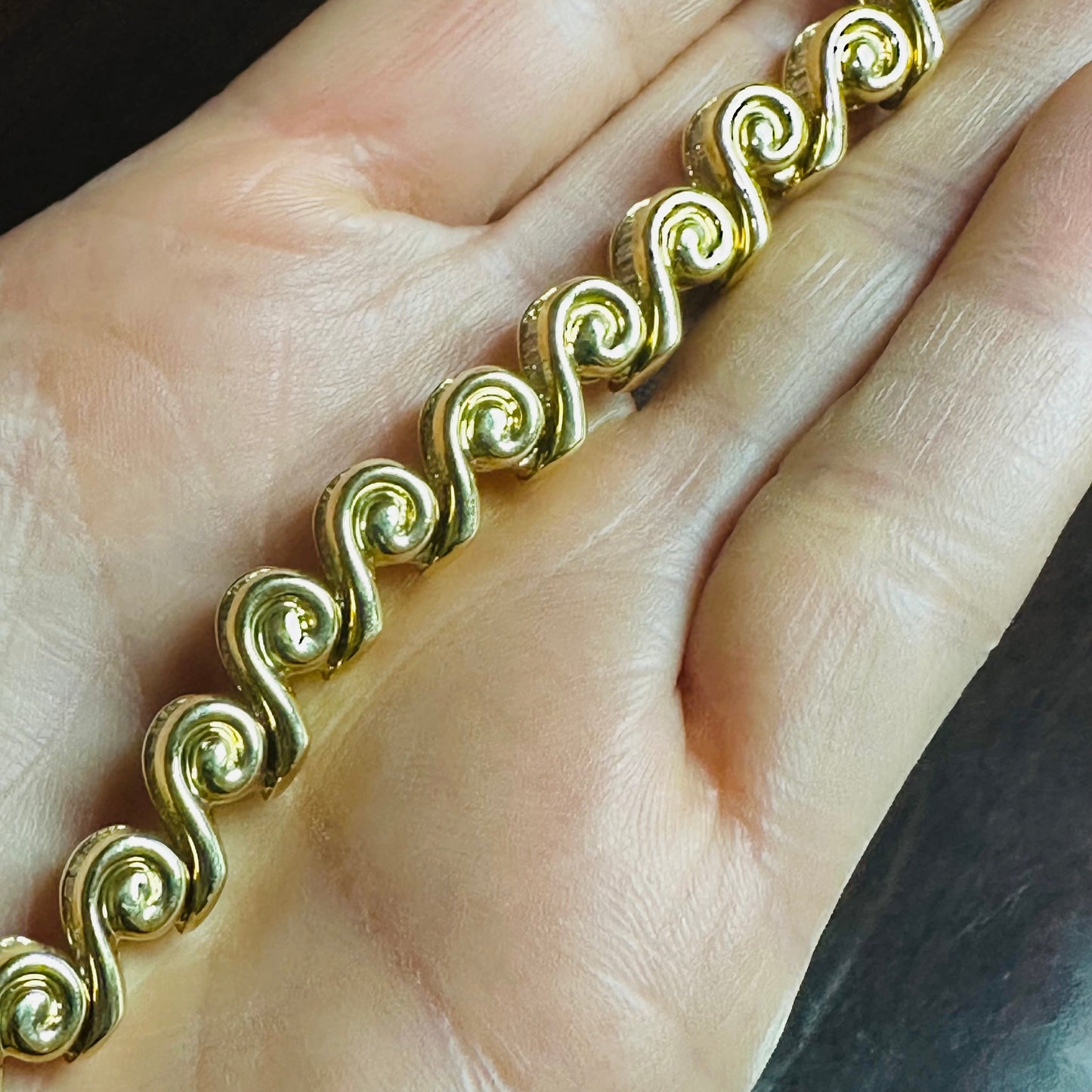 Charles Krypell Double Barrel Baguette Diamond Bracelet | ~11ct | 18k Yellow Gold | 72.8g