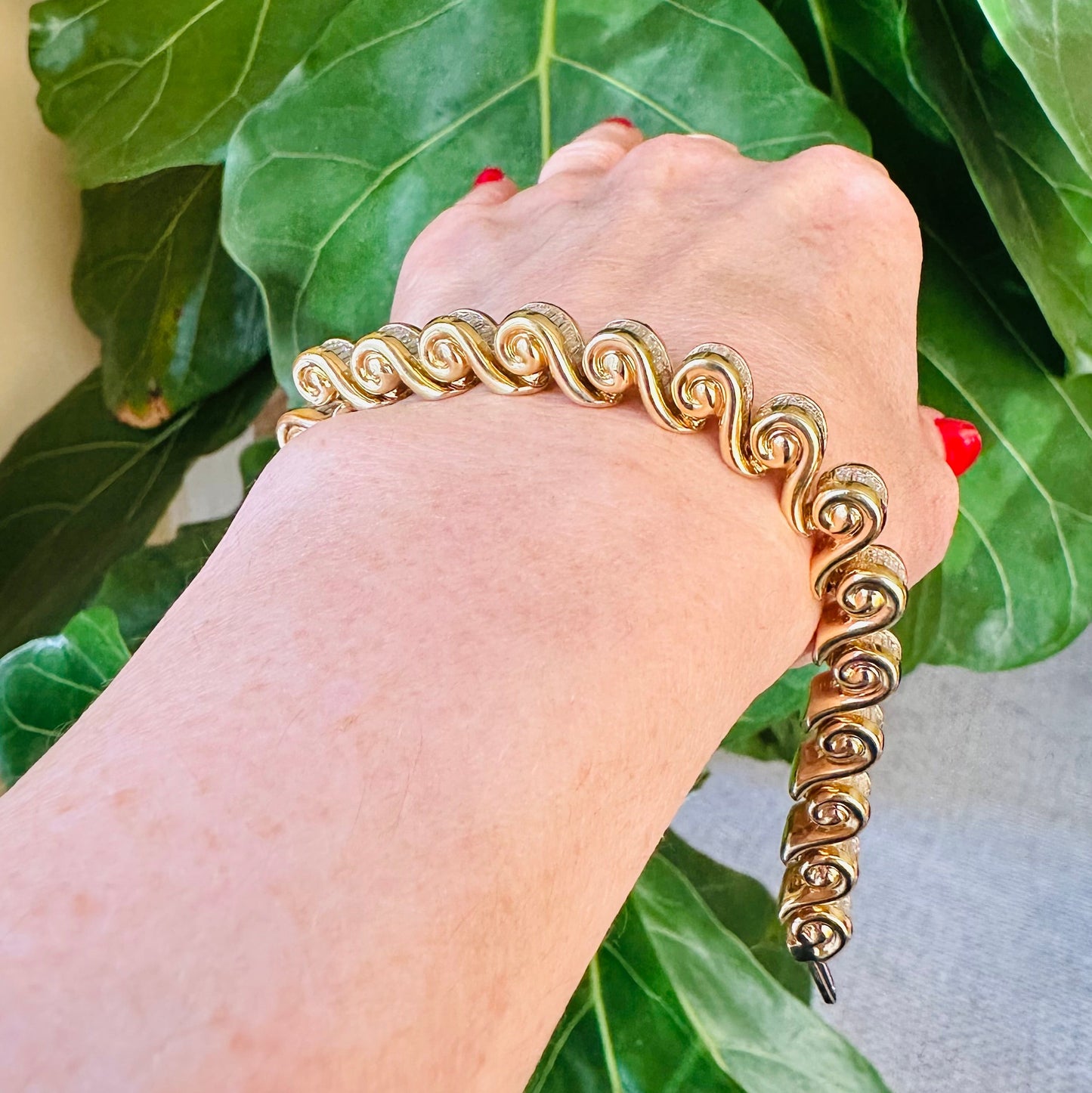 Charles Krypell Double Barrel Baguette Diamond Bracelet | ~11ct | 18k Yellow Gold | 72.8g