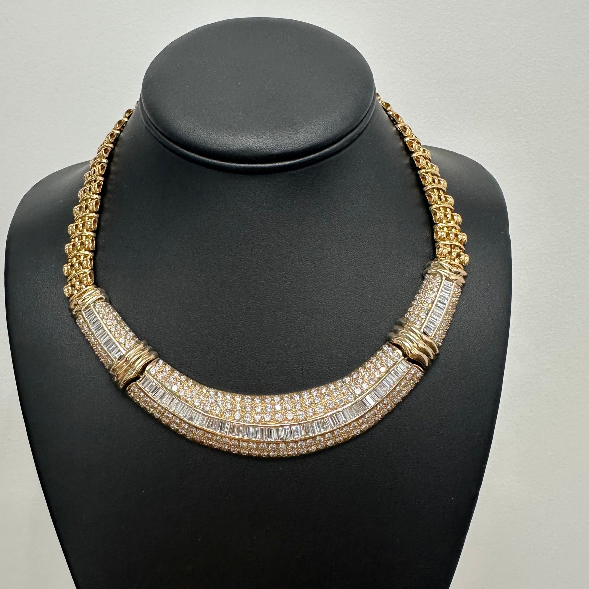 Estate Diamond Collar Necklace 18k