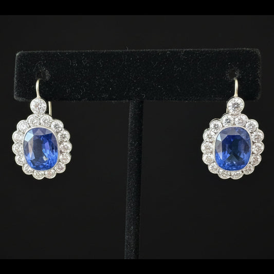 AGL GIA certified Ceylon Sapphire Earrings