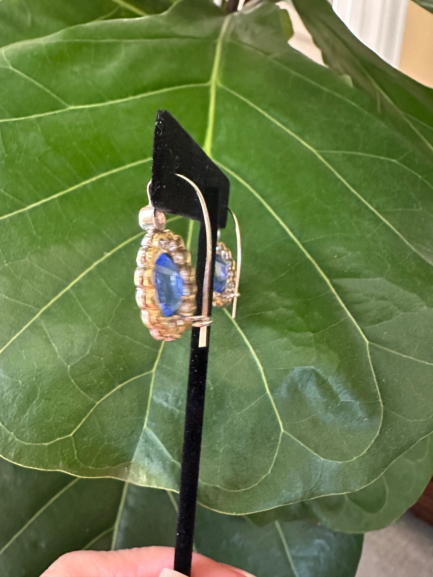 Estate Ceylon Sapphire & Diamond Earrings | AGL & GIA Certified | 13ct Sapphires | 4.50ct Diamonds | 18k Gold