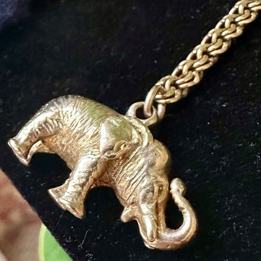 Elephant Keychain From the 50's 10k Yellow & Rose Gold
