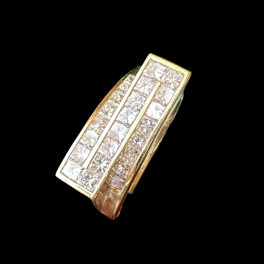 Mens Diamond Band Ring 18k Yellow Gold