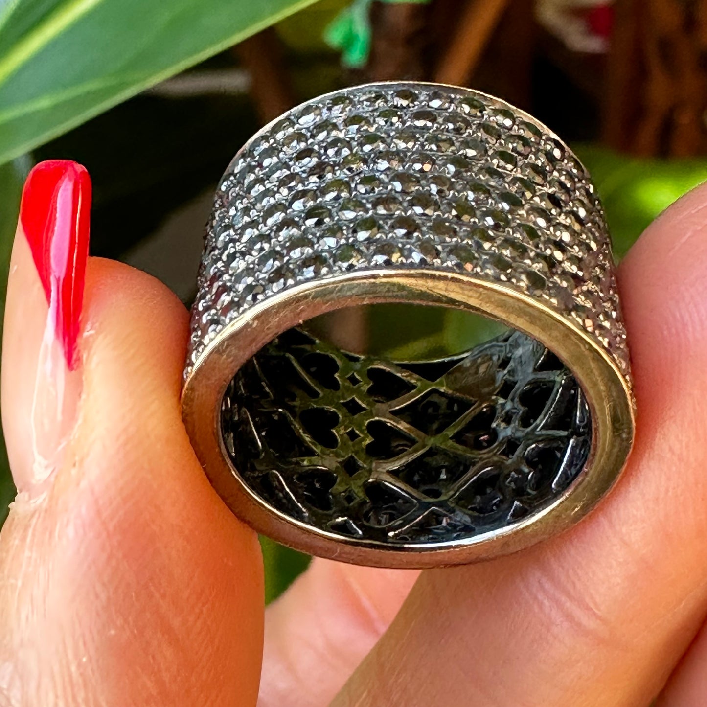 Black Diamond Cigar Band Ring