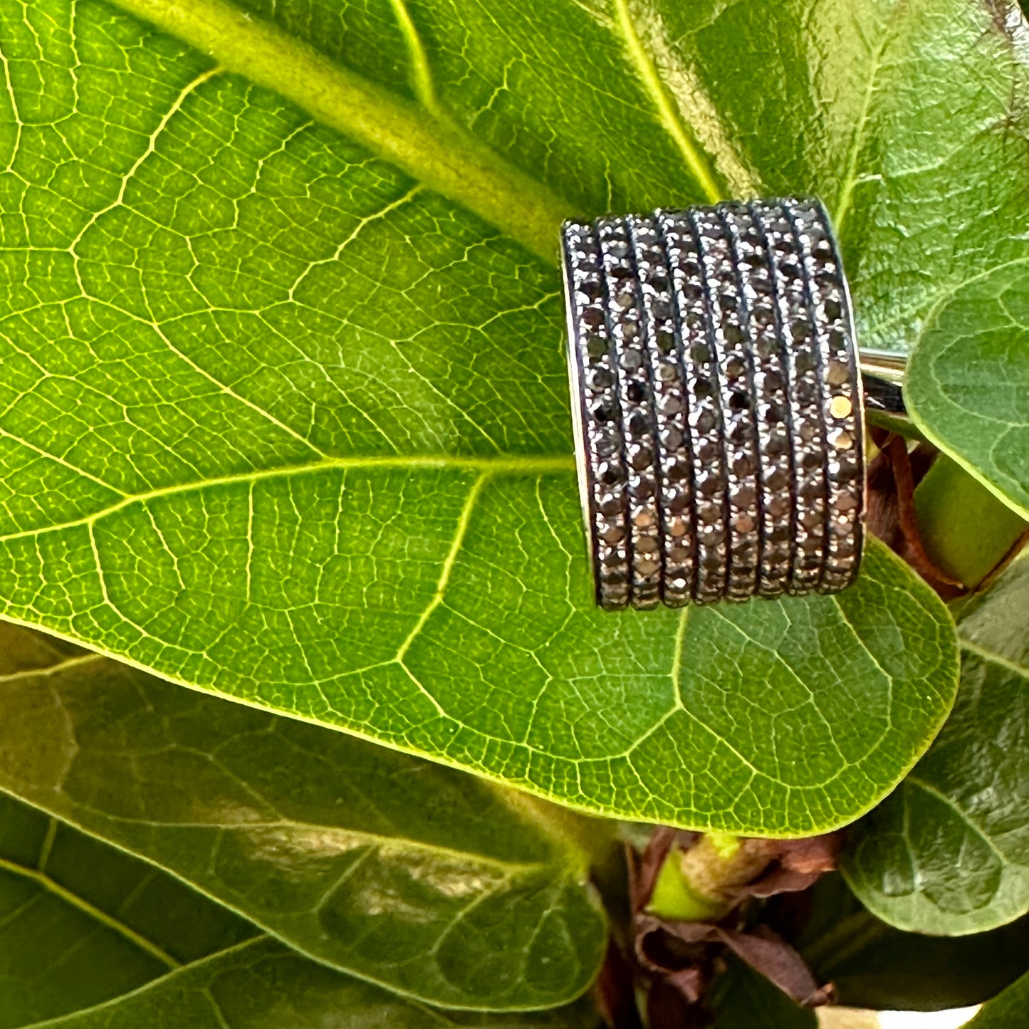 Black Diamond Cigar Band Ring