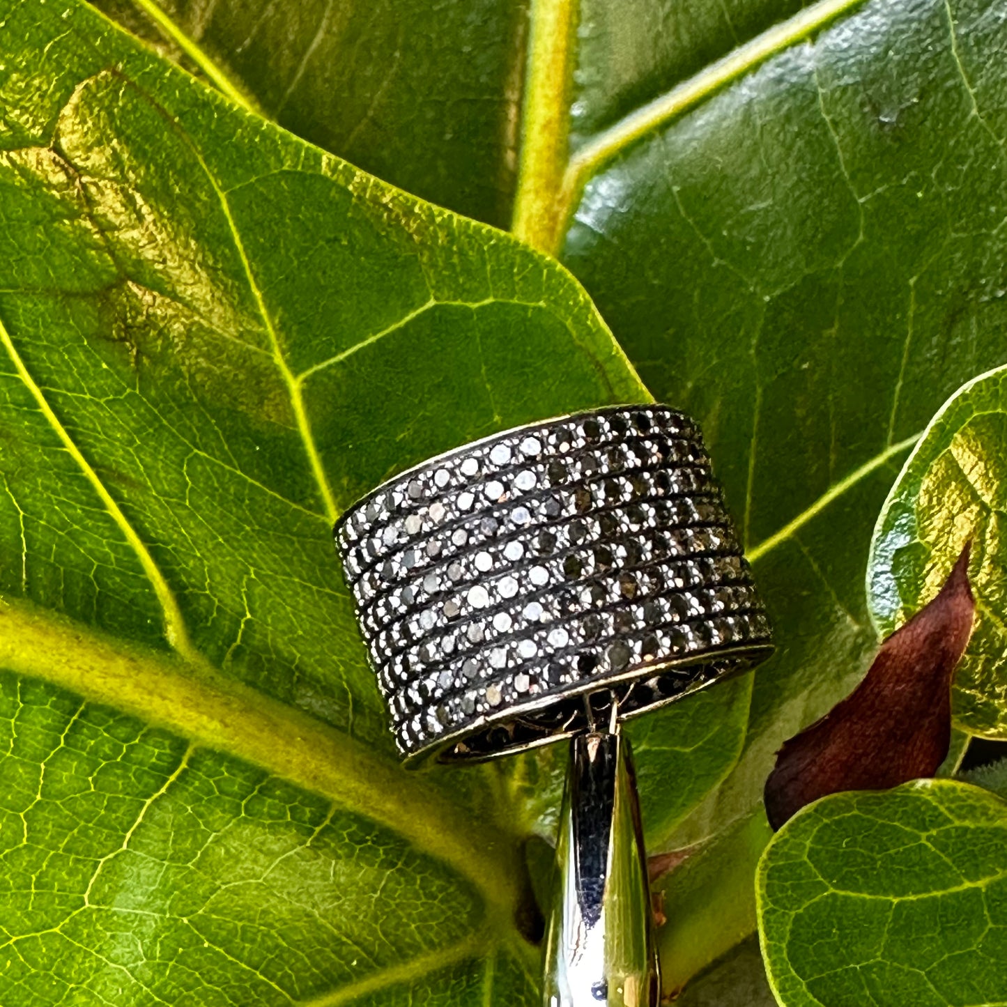 Black Diamond Cigar Band Ring