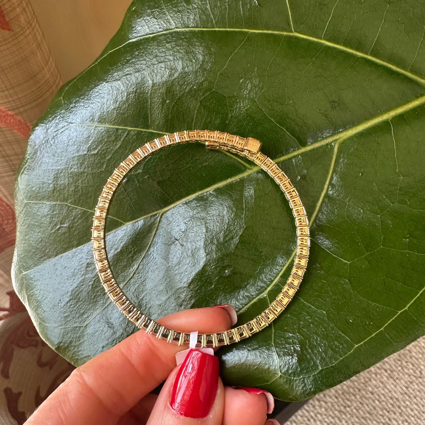 Lugano Diamond Baguette Bypass Bangle – 7.38ct Natural Diamonds 18k Yellow Gold