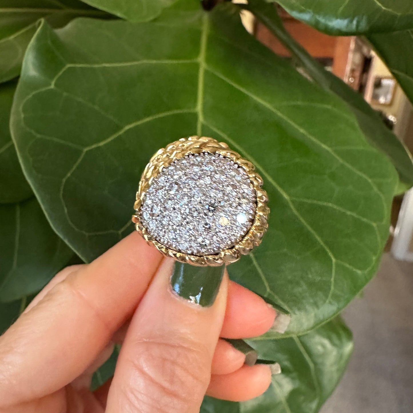 Estate Serpent Diamond Pavé Ring | ~2-3ct Diamonds | 18k Yellow & White Gold | 23.2g | Size 6.5