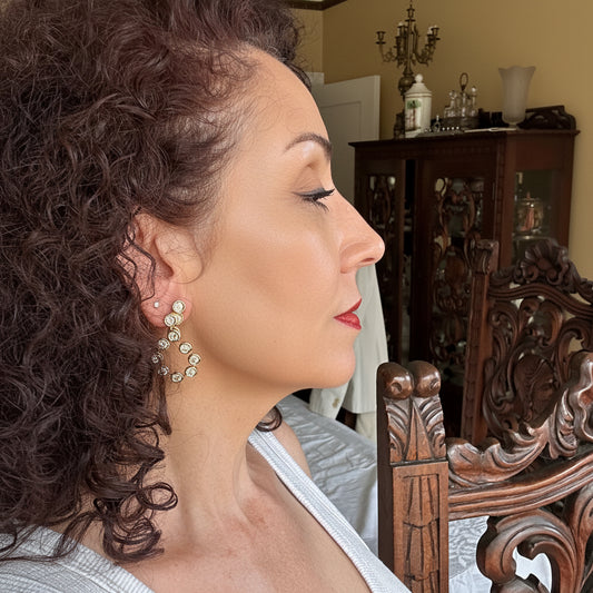 Convertible Diamond Loop & Shoulder Duster Earrings | 7.32ct | 24 Brilliant Diamonds | 18k Yellow Gold | 19.31g | 3.75"