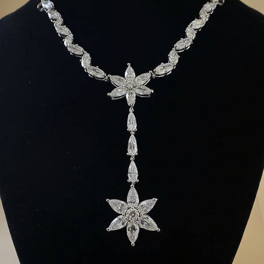 Y Style Diamond Necklace Platinum