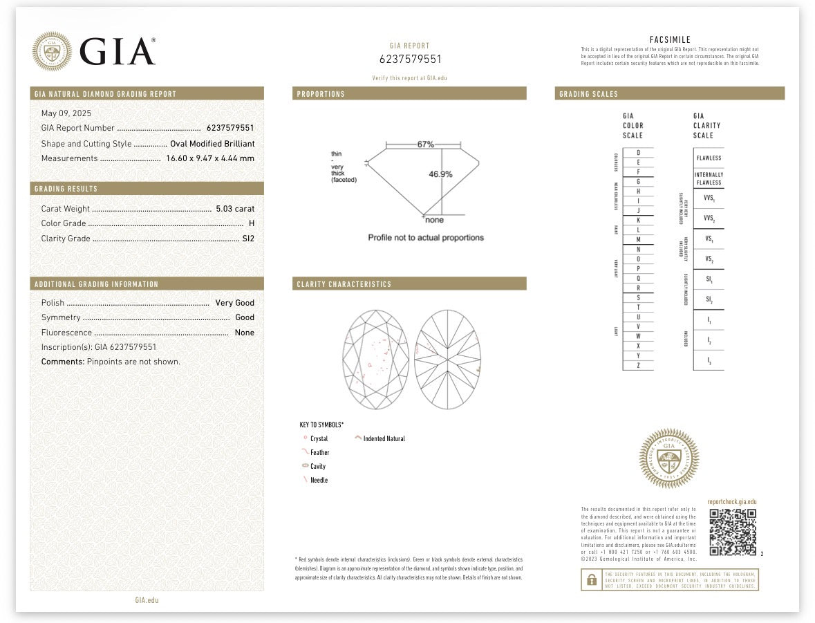 GIA Certified 5.03ct Oval Diamond Bridal Ring | H SI2 | Handmade Platinum 950 | Tapered Diamond Shoulders | Size 4