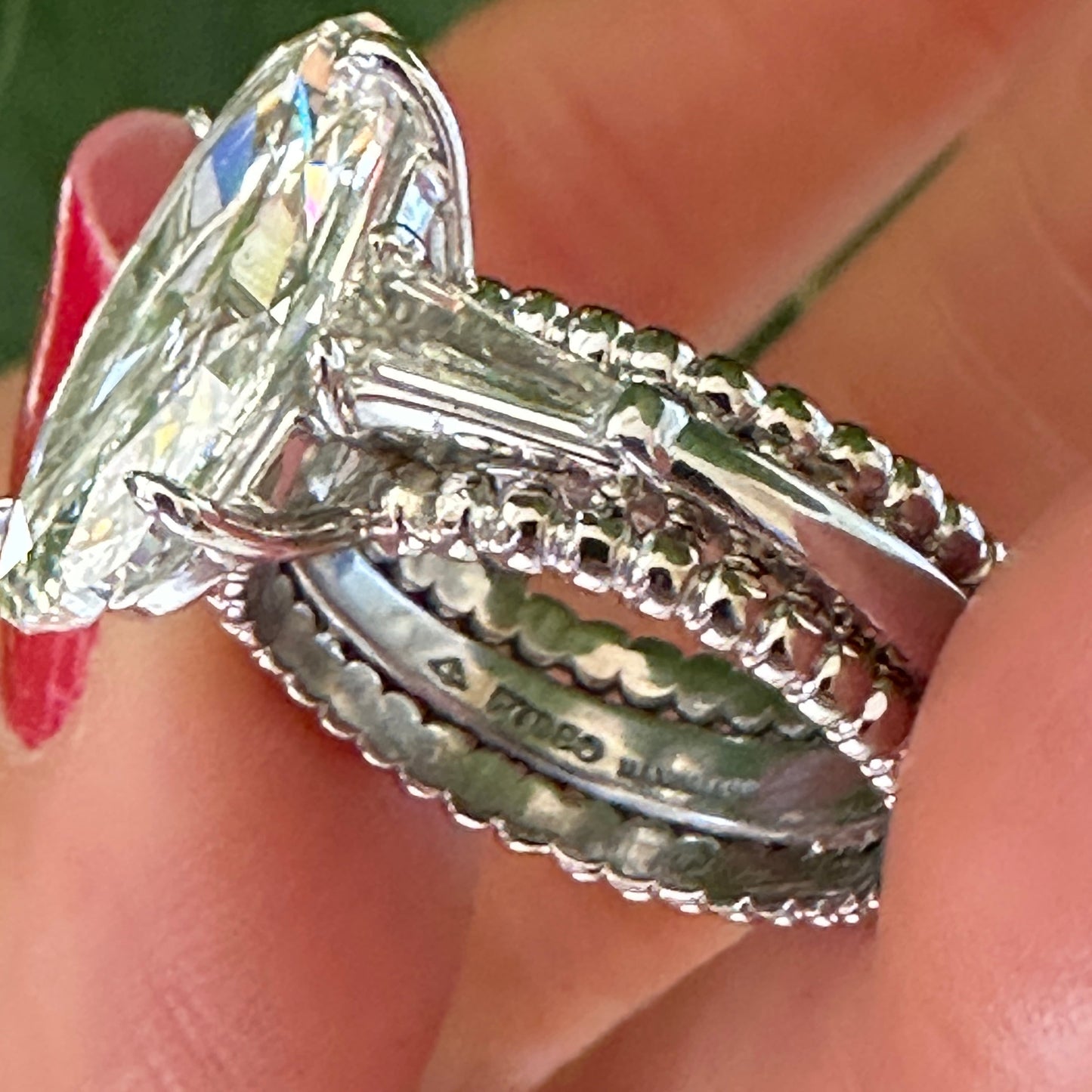 GIA Certified 5.03ct Oval Diamond Bridal Ring | H SI2 | Handmade Platinum 950 | Tapered Diamond Shoulders | Size 4