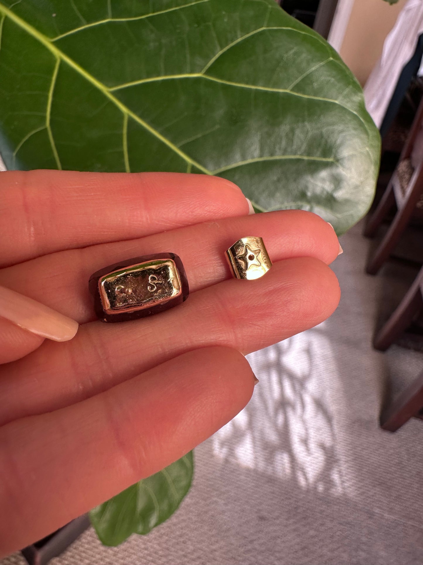 H Stern Estate Smokey Topaz Rectangular Cushion Earrings 18k