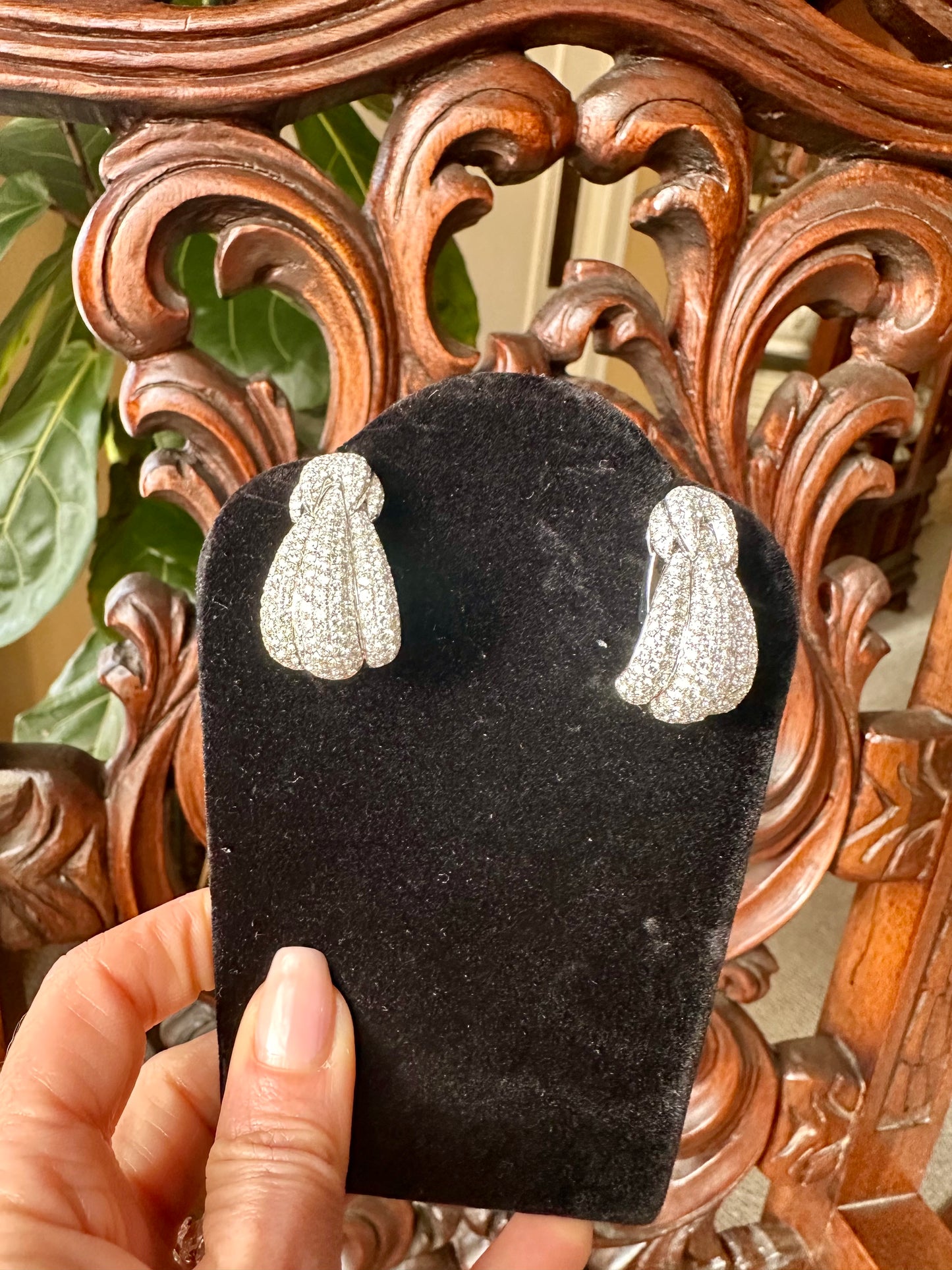 Brilliant Round Cut Diamond Earrings 14k White Gold