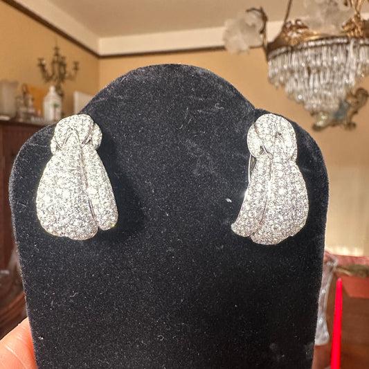 Brilliant Round Cut Diamond Earrings 14k White Gold