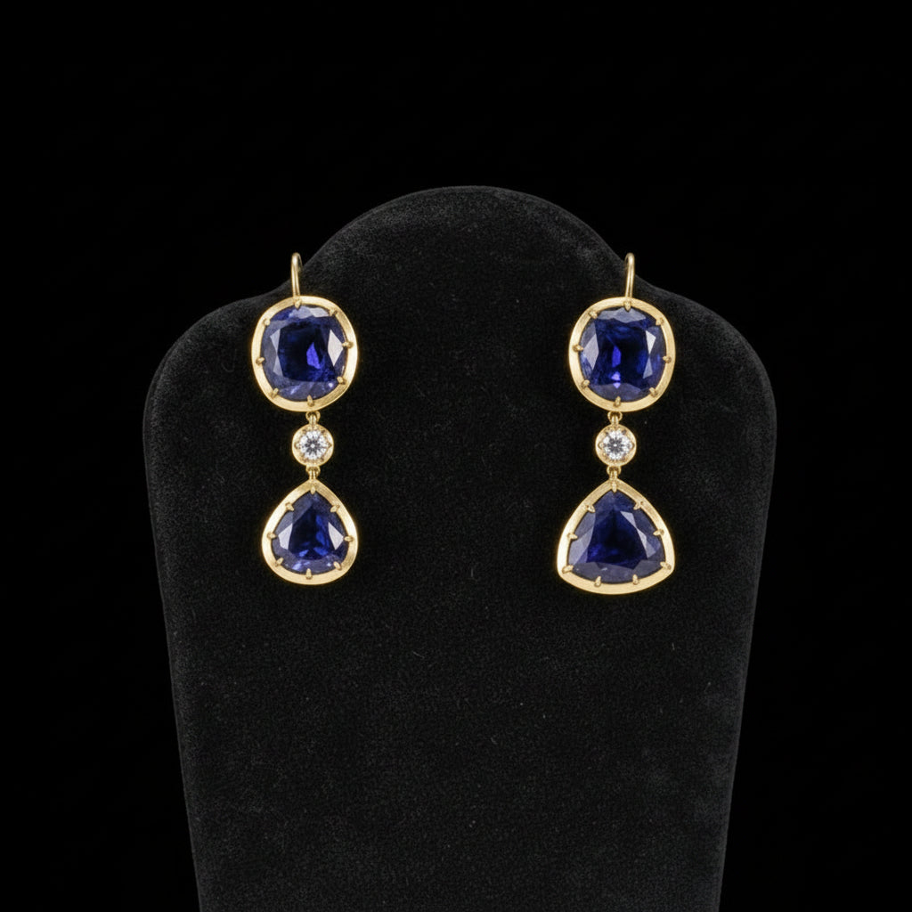 Tanzanite 45.30 CTW Natural Diamond 18k Earrings