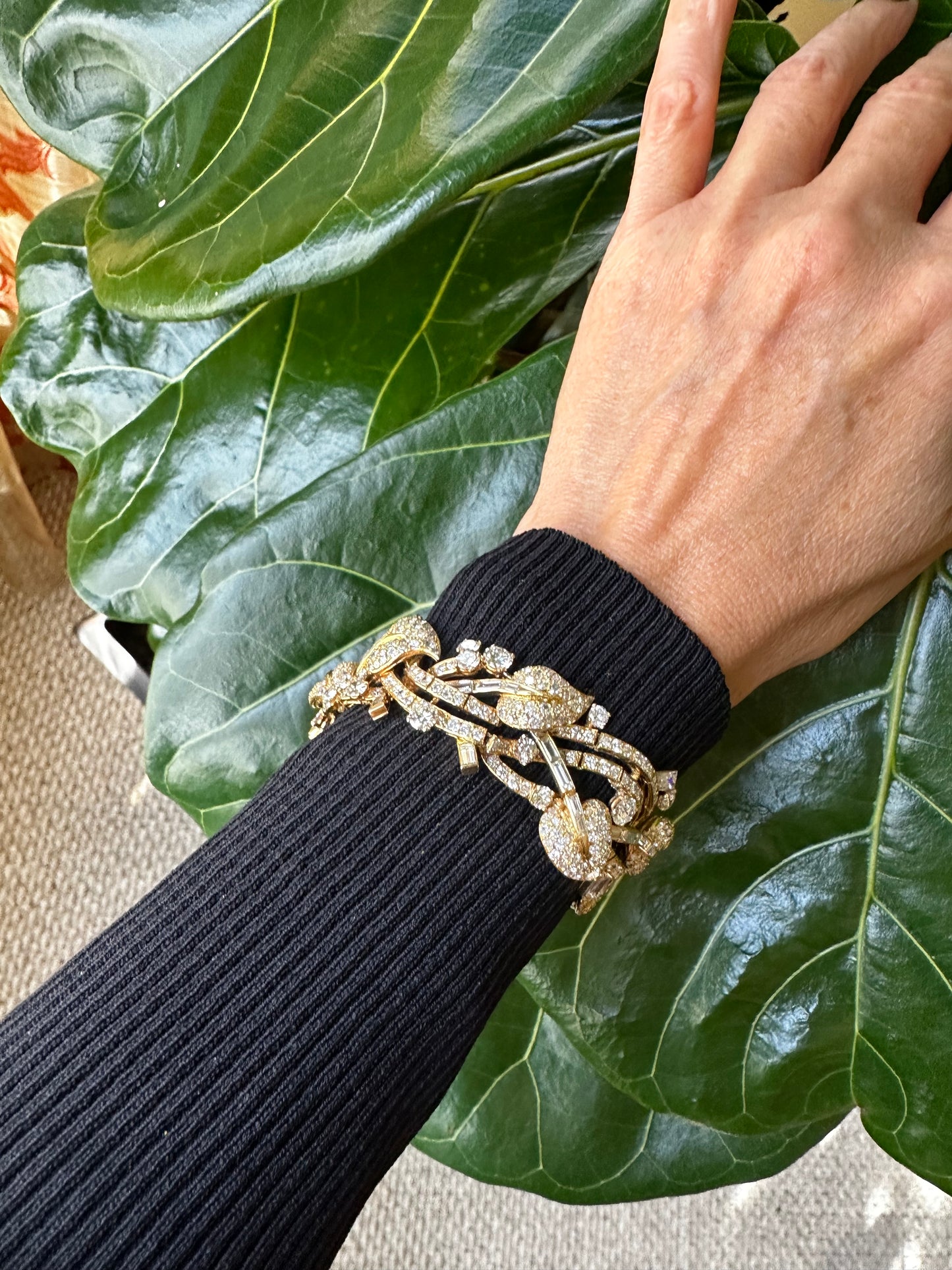 Diamond Baguette and Brilliant Cut Bracelet in 18k