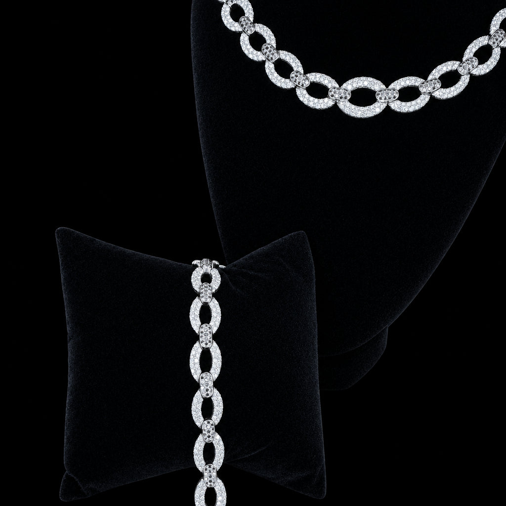 Black and White Diamond Fine Jewelry Set 18k 