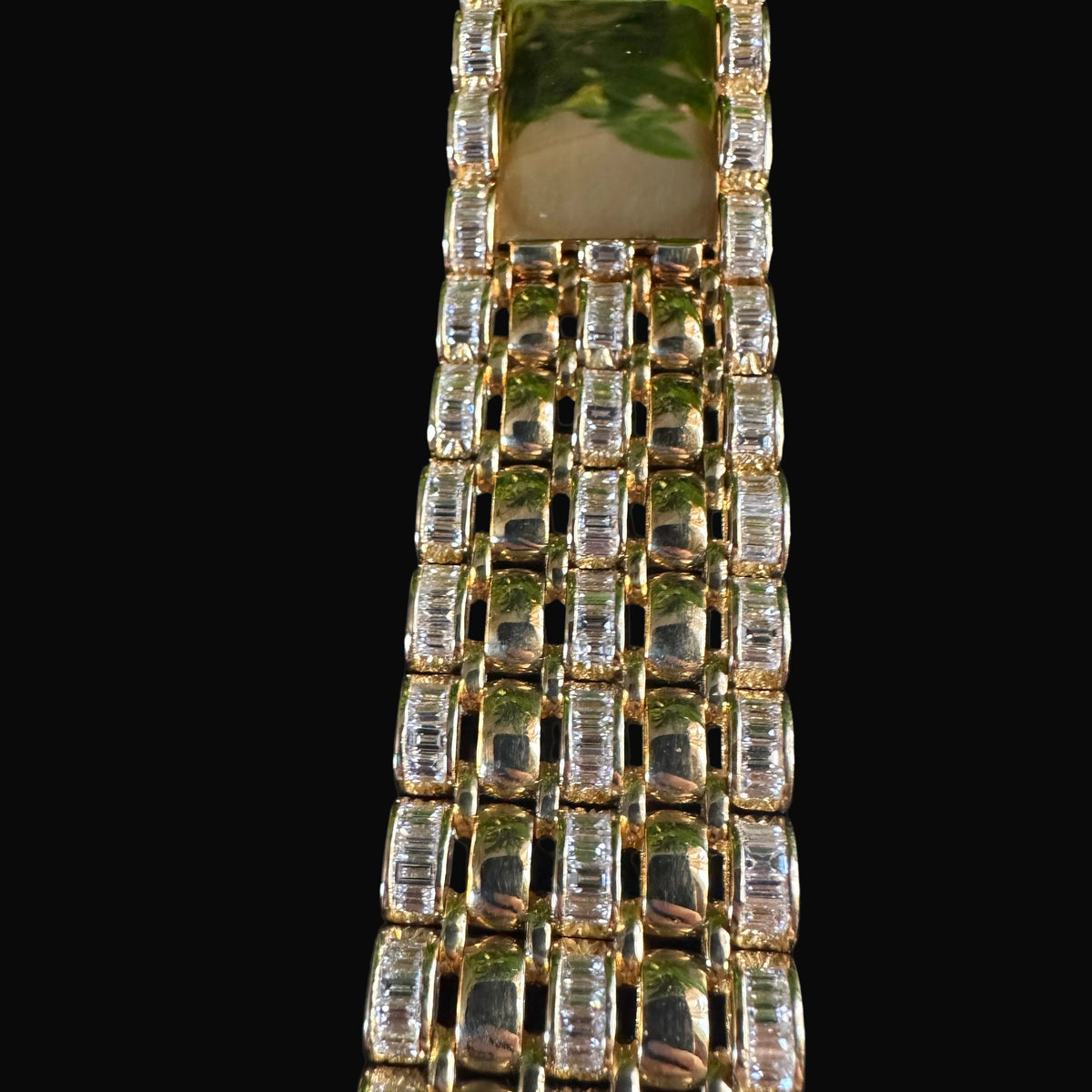 Quinde Design Men's Multi-Row Diamond ID Bracelet | 18k Yellow Gold | 8+ ct Diamonds | 114.2g | 8.5 Inches