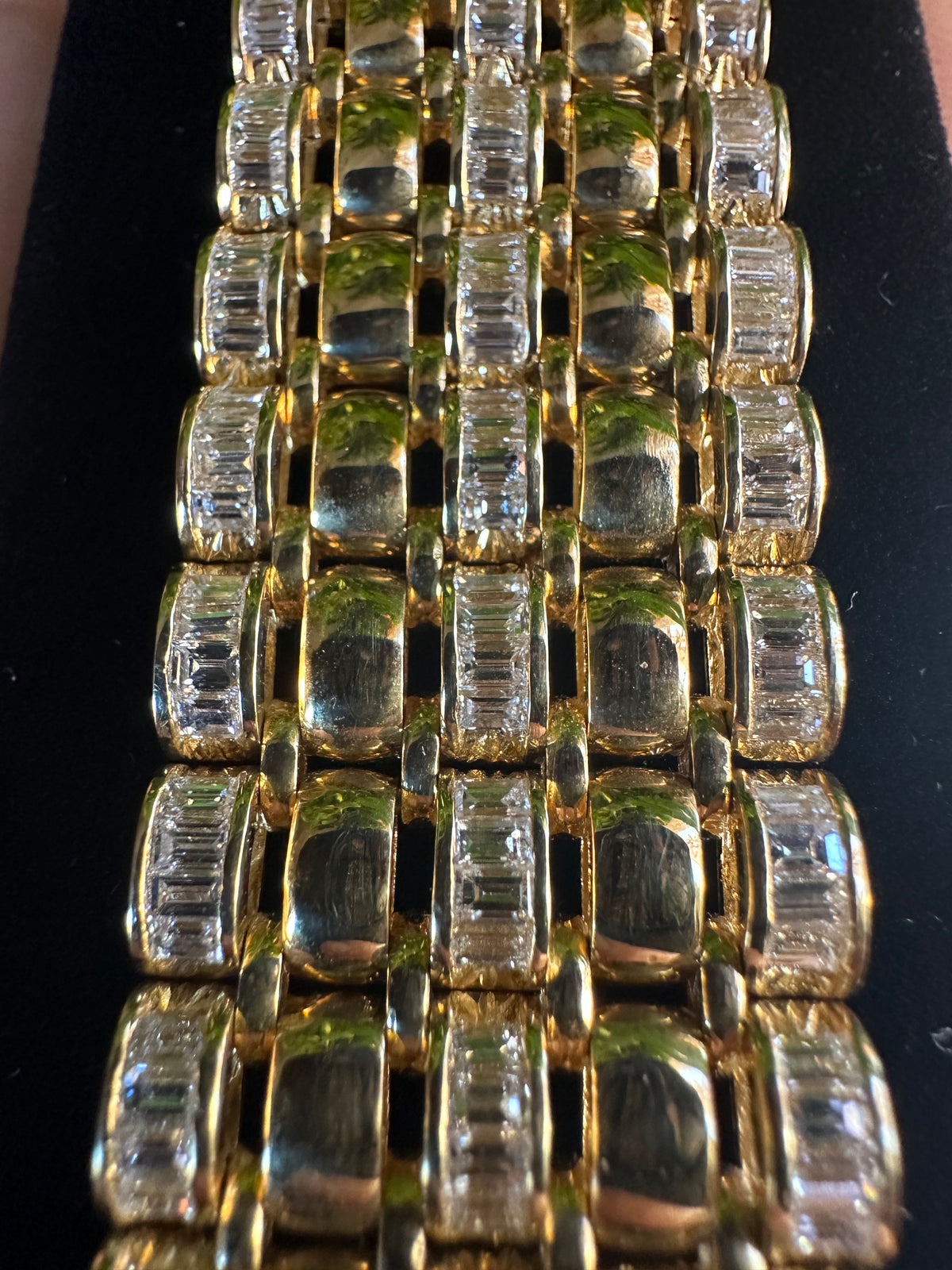 Quinde Design Men's Multi-Row Diamond ID Bracelet | 18k Yellow Gold | 8+ ct Diamonds | 114.2g | 8.5 Inches