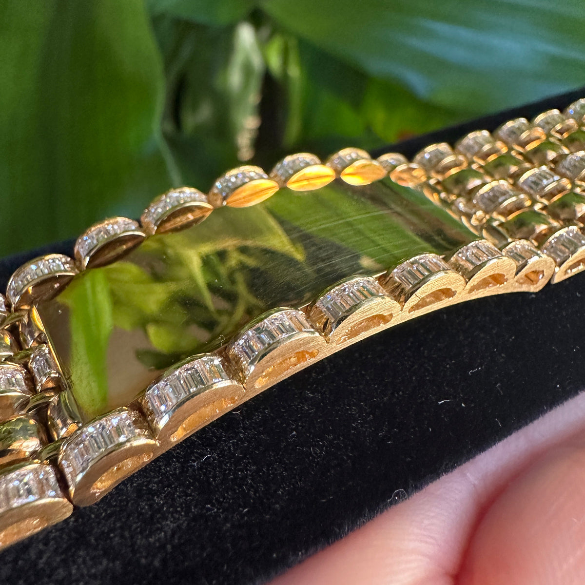 Quinde Design Men's Multi-Row Diamond ID Bracelet | 18k Yellow Gold | 8+ ct Diamonds | 114.2g | 8.5 Inches