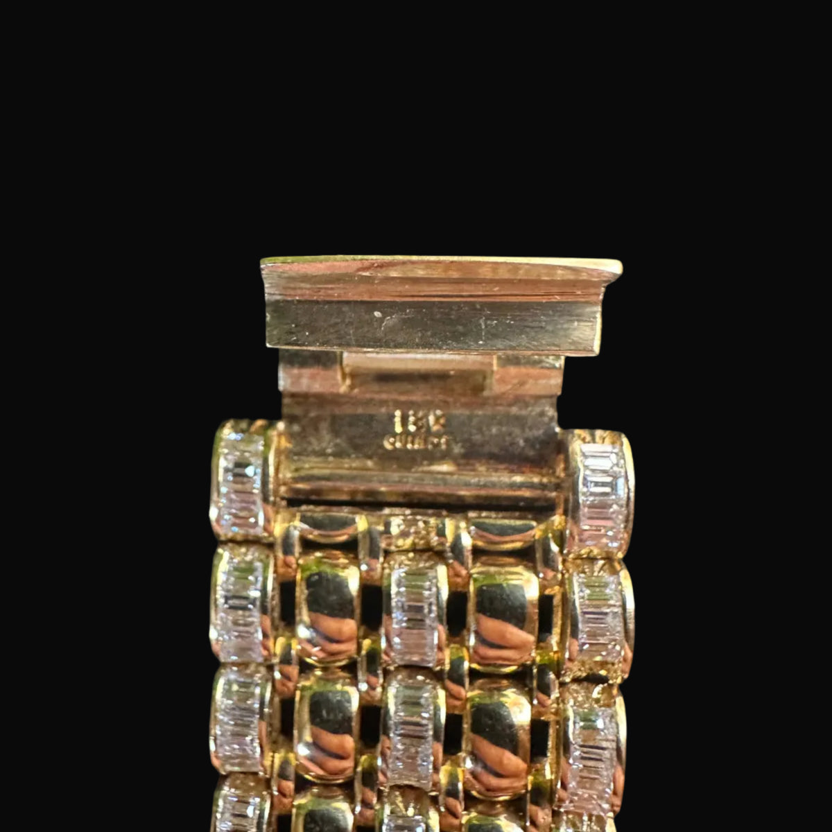 Quinde Design Men's Multi-Row Diamond ID Bracelet | 18k Yellow Gold | 8+ ct Diamonds | 114.2g | 8.5 Inches