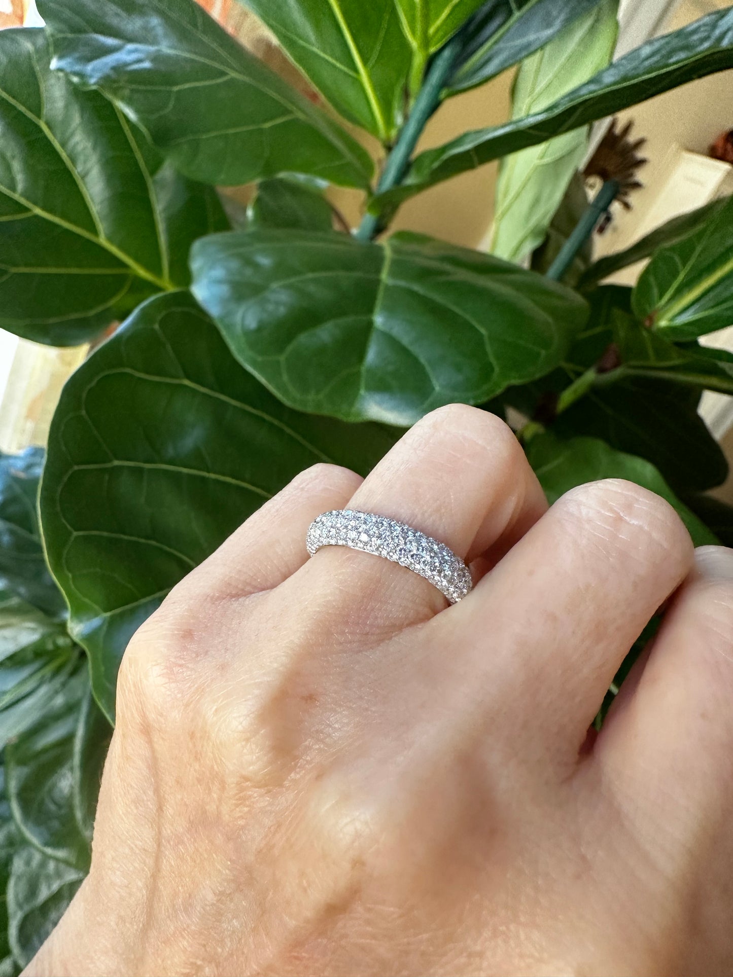 Brilliant Cut Melee Diamonds Eternity Design Band White Gold