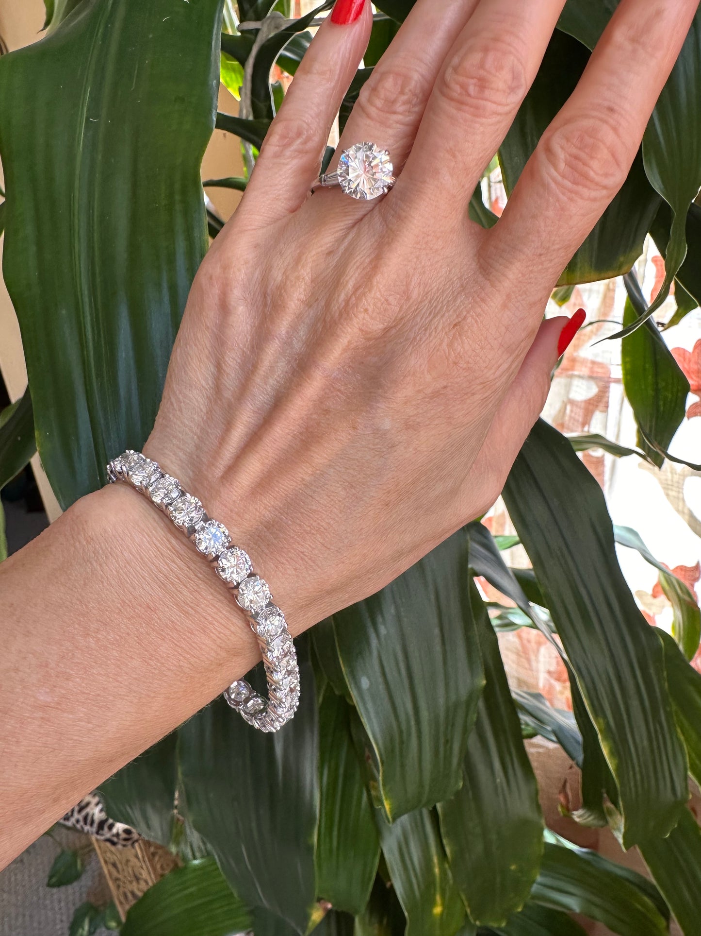 One Carat Each Round Diamond Tennis Bracelet, April Birthstone, Natural Diamond Bracelet 14k