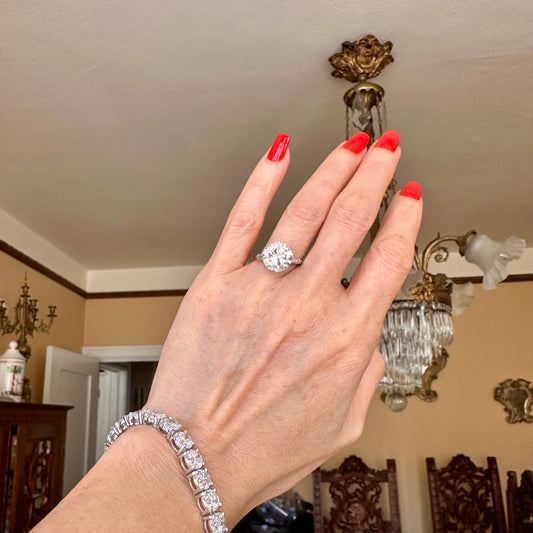 Cartier Engagement Ring 4.33 Carat D Si1 Platinum, Anniversary Ring, Classic Diamond Ring