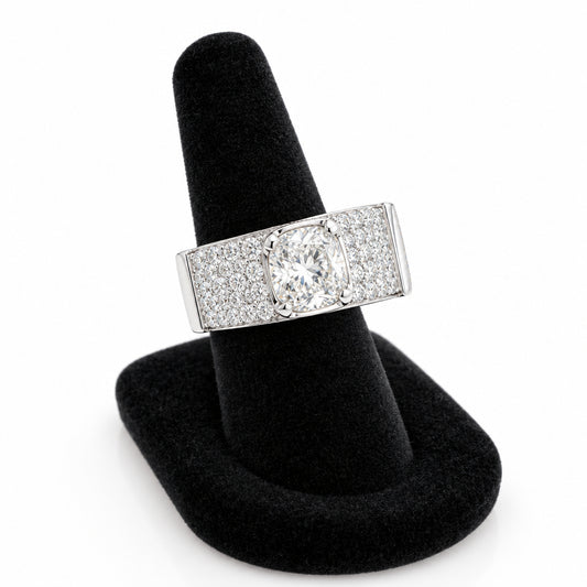  3.01 Natural Diamond Pave Curve Design Ring 