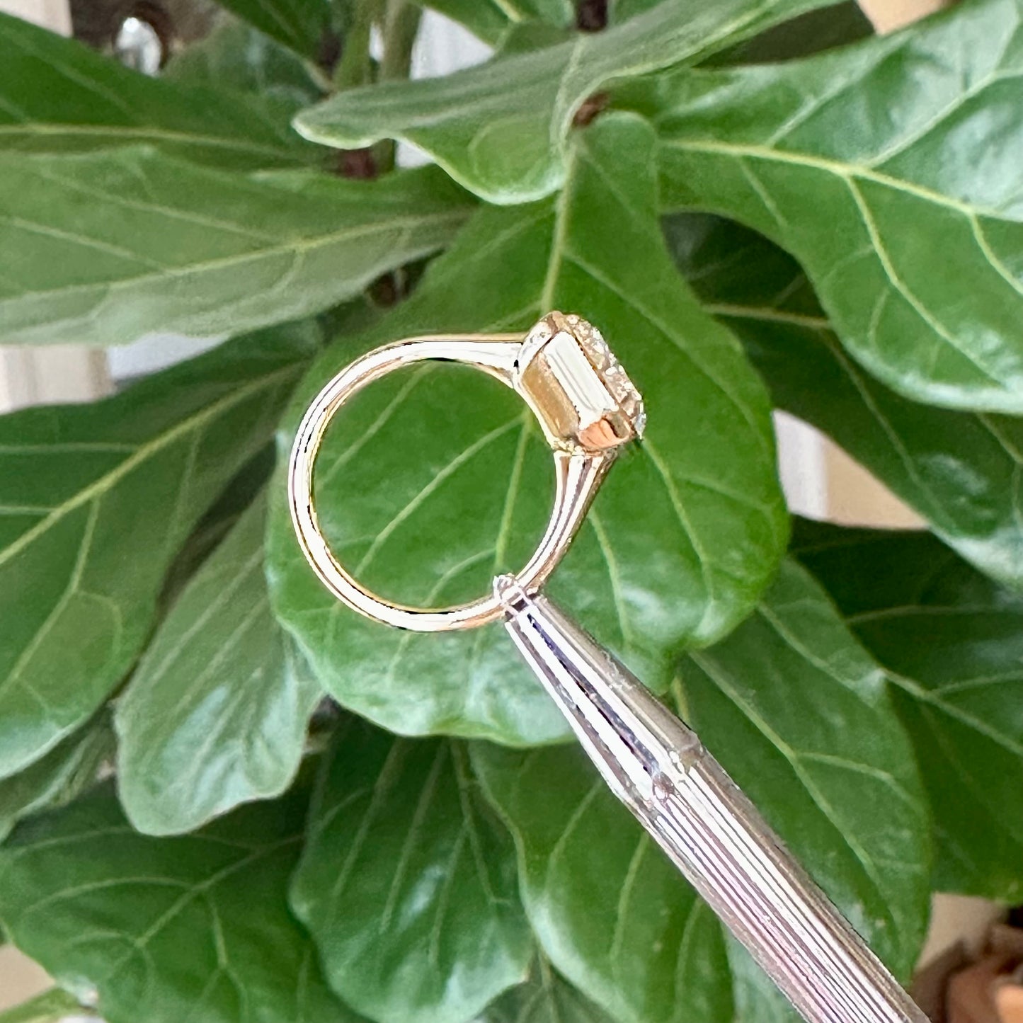 5.16 GIA Cut Cornered Rectangular Modified Brilliant Natural Diamond Ring 18k