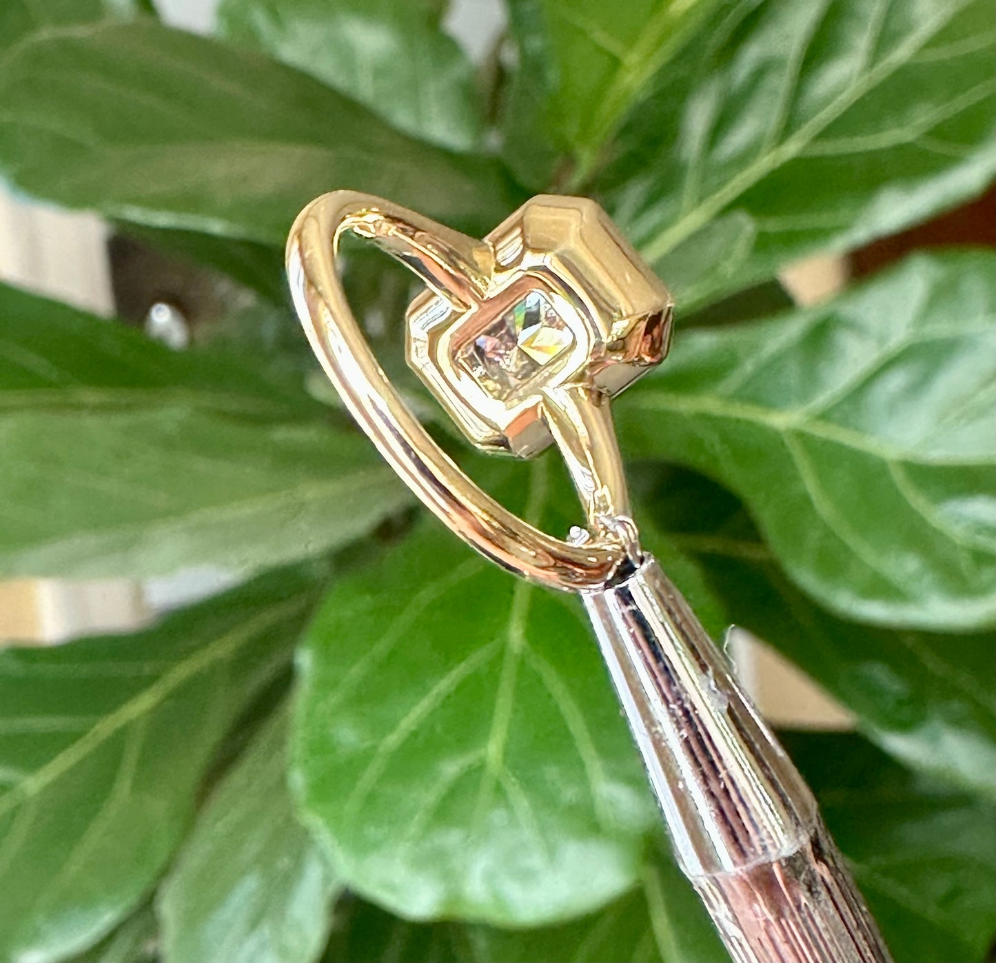 5.16 GIA Cut Cornered Rectangular Modified Brilliant Natural Diamond Ring 18k