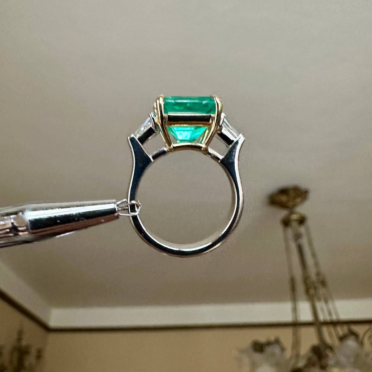 5.60ct GIA-Certified Colombian Emerald & Diamond Ring, Platinum & 18k Gold