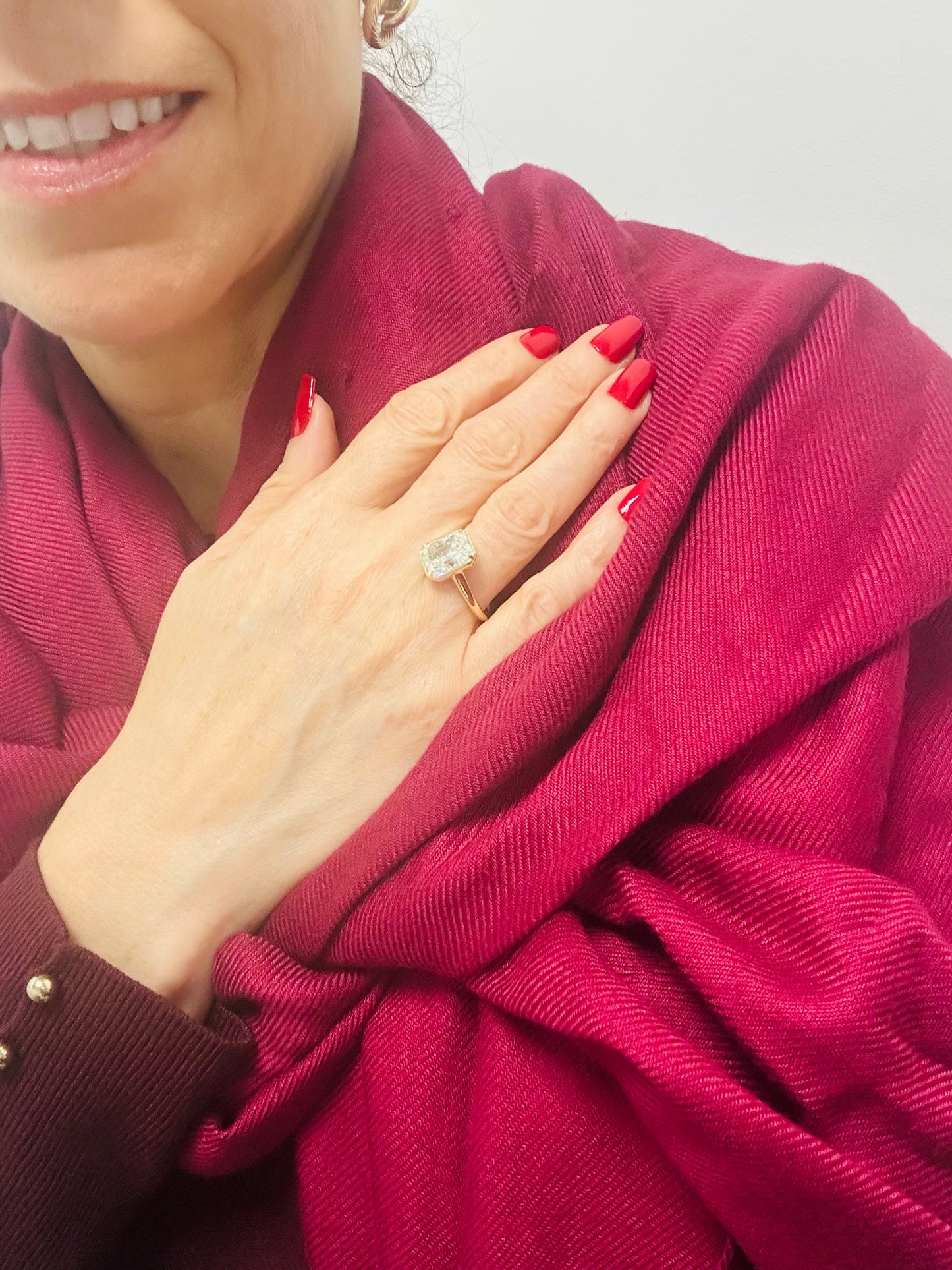 5.16 GIA Cut Cornered Rectangular Modified Brilliant Natural Diamond Ring 18k