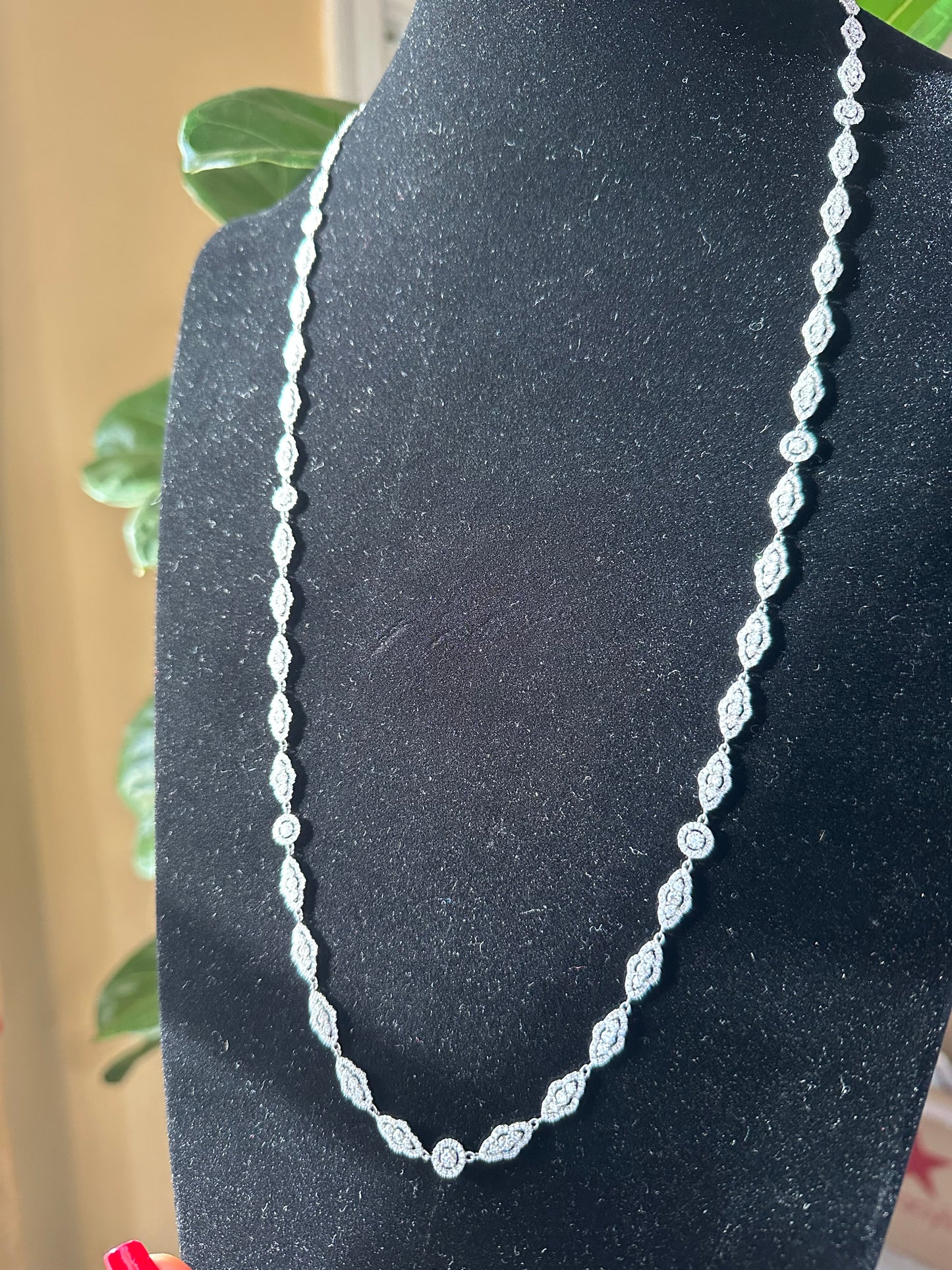 Diamonds By The Yard Chain Necklace in 18k White Gold 32"