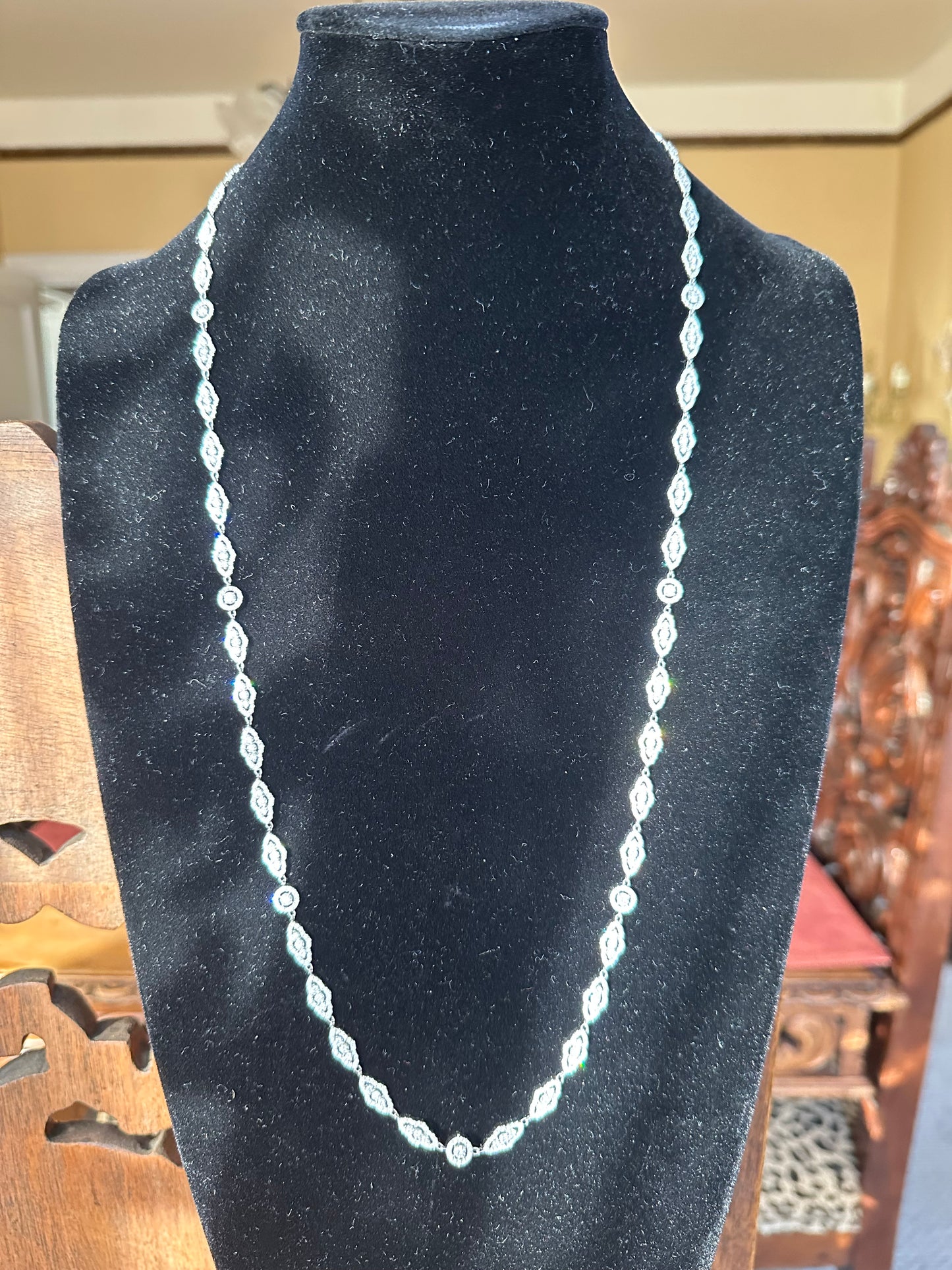 Diamonds By The Yard Chain Necklace in 18k White Gold 32"