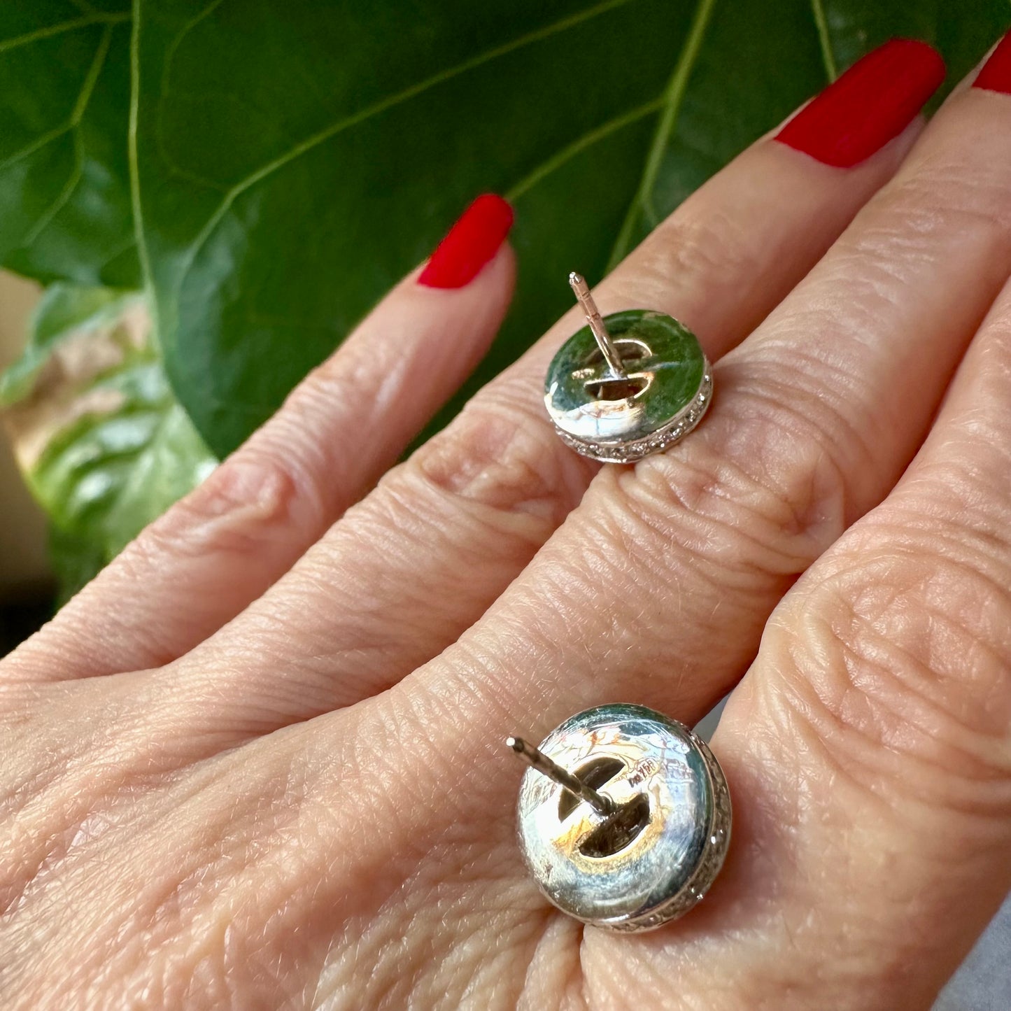 Champagne Diamonds with Diamond Halo Stud Earrings 18k White and Rose Gold